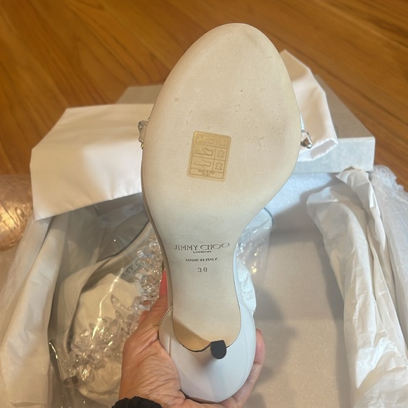 Jimmy Choo Maisel 100 Crystal Embellished heeled sandals sz 38 - Picture 16 of 17